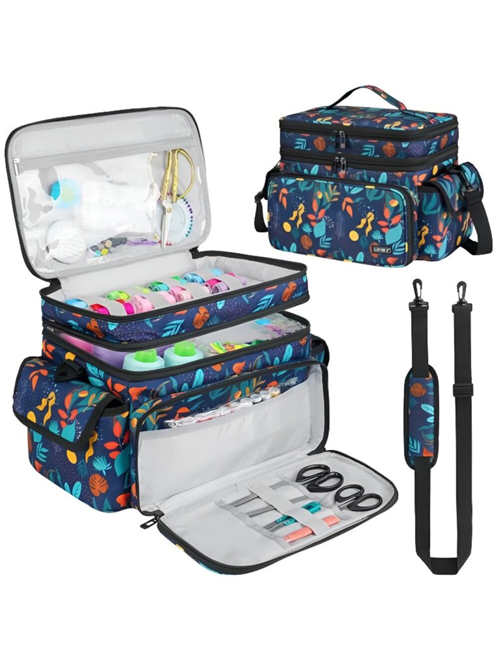 Large Sewing Supplies Organizer,Double-Layer Sewing Accessories Storage